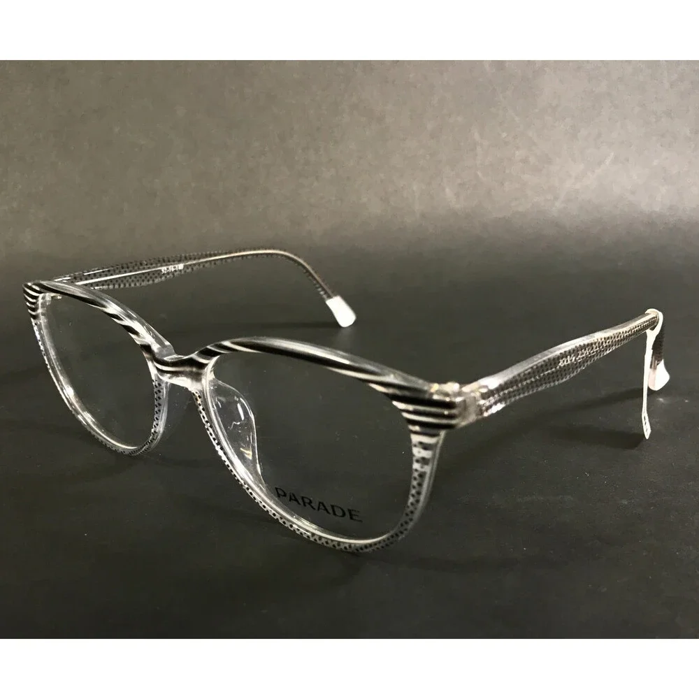 Parade Eyeglasses Frames Q-Series 1770 GREY STRIPE Cat Eye Full Rim 52-16-140